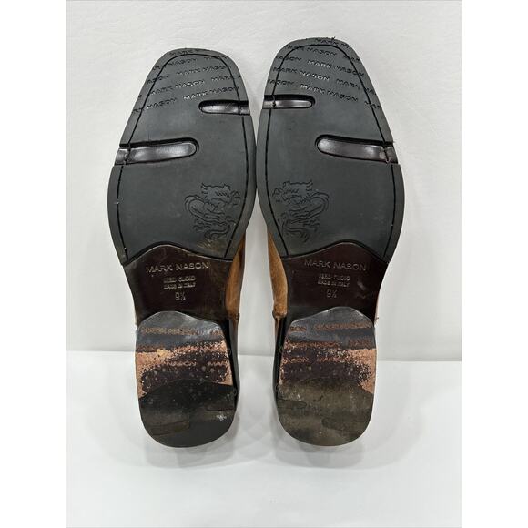 Mark Nason Mens Size 9.5‎ Brown Rock Lives Leather Dragon Shoes Square Toe W/Box